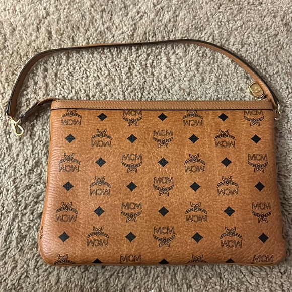 MCM Bags Authentic Mcm Tan Pouch Bag Poshmark